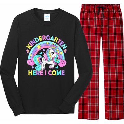 Kindergarten Here I Come Funny Unicorn Girls Back To School Long Sleeve Pajama Set