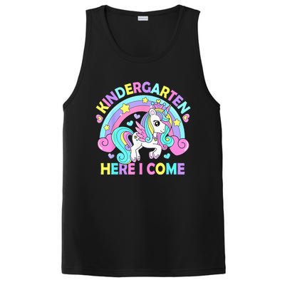 Kindergarten Here I Come Funny Unicorn Girls Back To School PosiCharge Competitor Tank