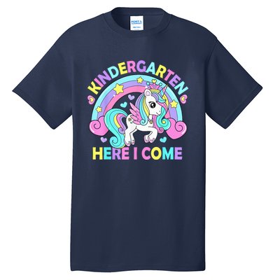 Kindergarten Here I Come Funny Unicorn Girls Back To School Tall T-Shirt