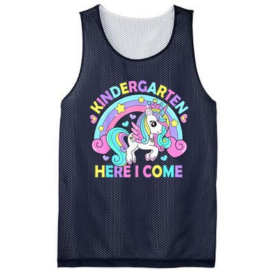 Kindergarten Here I Come Funny Unicorn Girls Back To School Mesh Reversible Basketball Jersey Tank