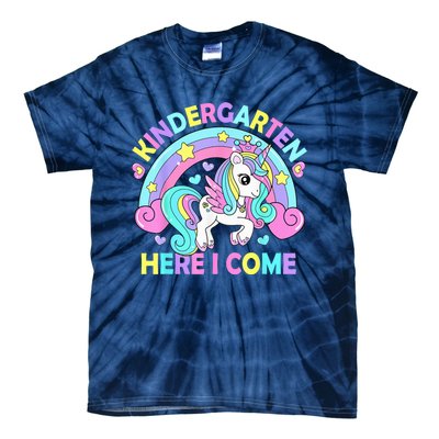 Kindergarten Here I Come Funny Unicorn Girls Back To School Tie-Dye T-Shirt