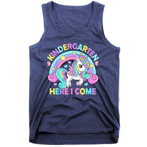 Kindergarten Here I Come Funny Unicorn Girls Back To School Tank Top