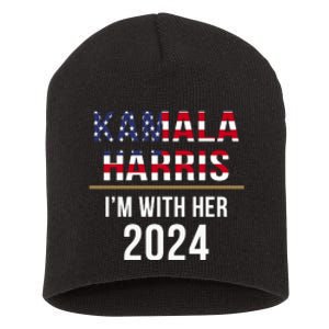 Kamala Harris Im With Her 2024 Vote For 2024 President Kamala Harris Short Acrylic Beanie