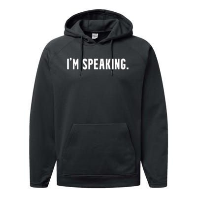 Kamala Harris Im Speaking 2024 Vp Debate Quote Performance Fleece Hoodie