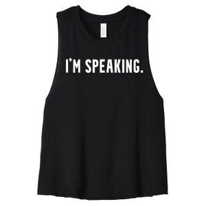 Kamala Harris Im Speaking 2024 Vp Debate Quote Women's Racerback Cropped Tank