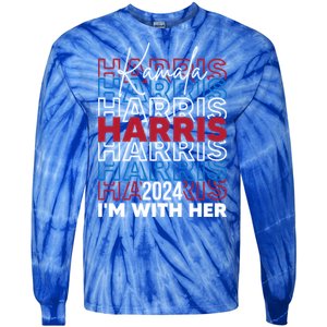 Kamala Harris IM With Her For President 2024 Gift Tie-Dye Long Sleeve Shirt