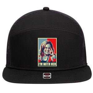 Kamala Harris IM With Her Harris 2024 President Election 7 Panel Mesh Trucker Snapback Hat