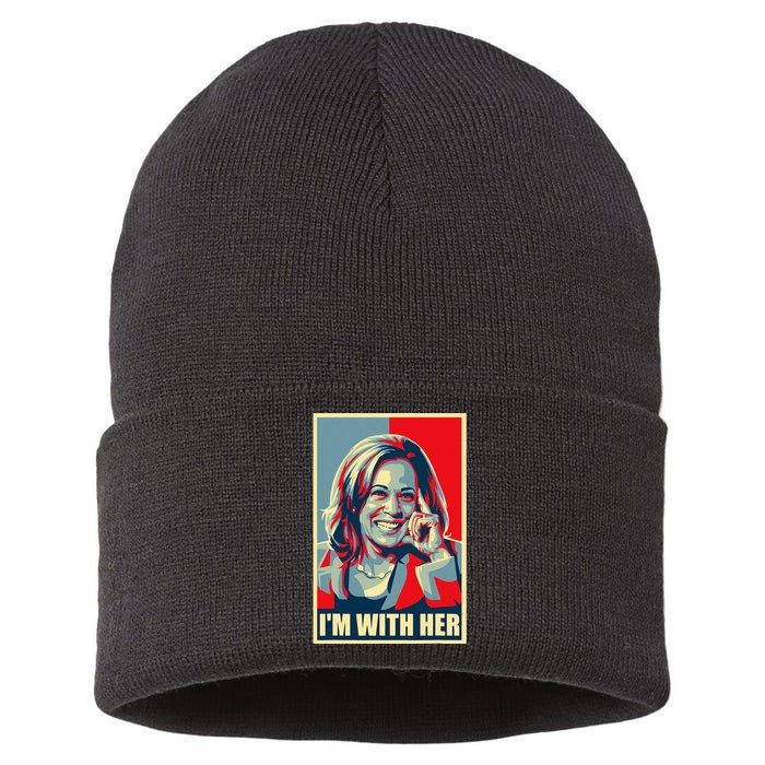 Kamala Harris IM With Her Harris 2024 President Election Sustainable Knit Beanie