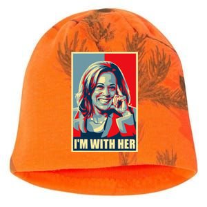 Kamala Harris IM With Her Harris 2024 President Election Kati - Camo Knit Beanie