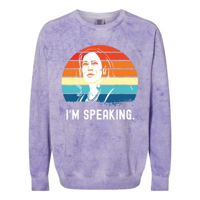 Kamala Harris Im Speaking Madam Vice President Colorblast Crewneck Sweatshirt