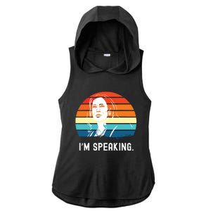 Kamala Harris Im Speaking Madam Vice President Ladies PosiCharge Tri-Blend Wicking Draft Hoodie Tank