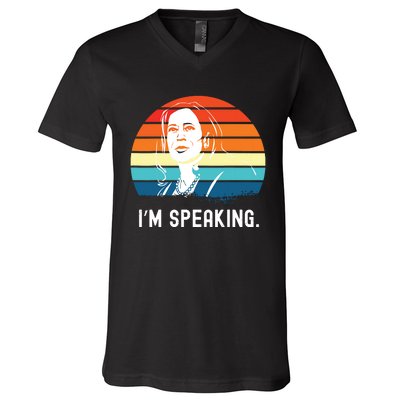 Kamala Harris Im Speaking Madam Vice President V-Neck T-Shirt