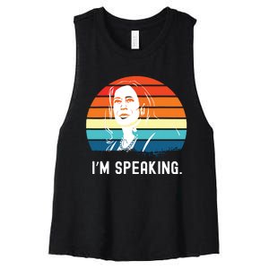 Kamala Harris Im Speaking Madam Vice President Women's Racerback Cropped Tank