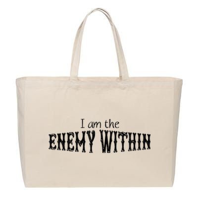 Kamala Harris I Am The Enemy Within Anti Trump Left Wing Cotton Canvas Jumbo Tote