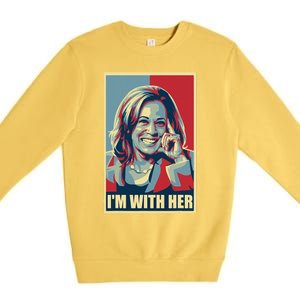 Kamala Harris IM With Her Harris 2024 President Election Premium Crewneck Sweatshirt