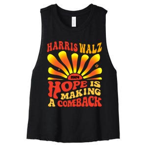 Kamala Hope Is Making A Comeback Groovy Women's Racerback Cropped Tank