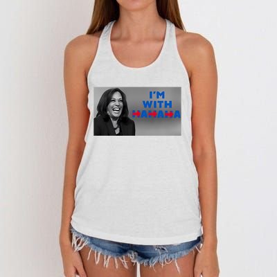 Kamala Harris IM With Hahaha Women's Knotted Racerback Tank