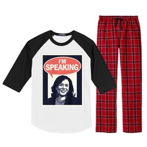 Kamala Harris IM Speaking 2024 First Female President Raglan Sleeve Pajama Set