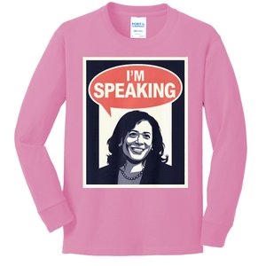 Kamala Harris IM Speaking 2024 First Female President Kids Long Sleeve Shirt