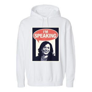 Kamala Harris IM Speaking 2024 First Female President Garment-Dyed Fleece Hoodie