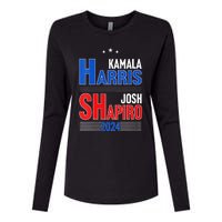 Kamala Harris Josh Shapiro 2024 Funny Harris Shapiro 24 Womens Cotton Relaxed Long Sleeve T-Shirt