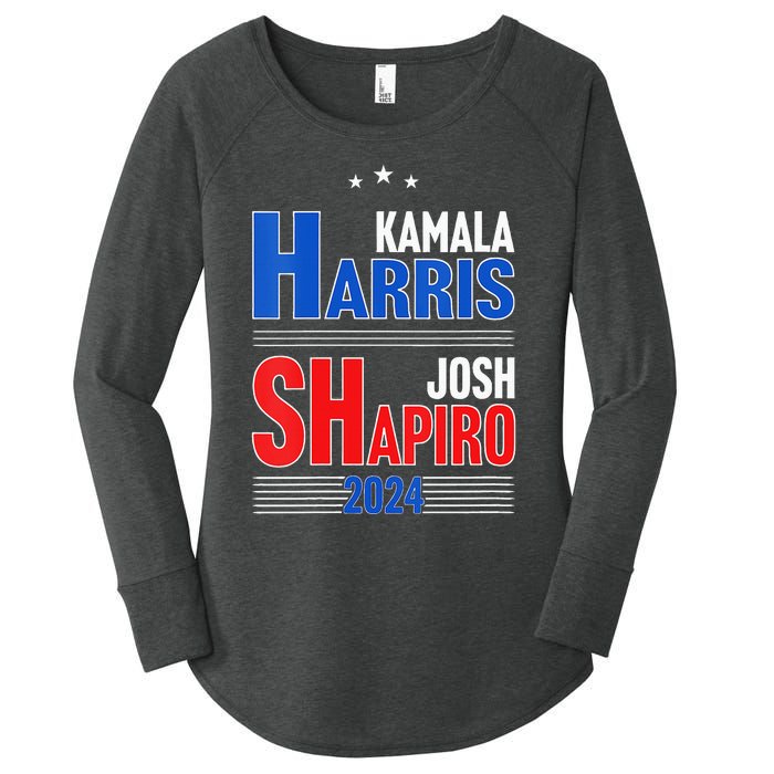 Kamala Harris Josh Shapiro 2024 Funny Harris Shapiro 24 Women's Perfect Tri Tunic Long Sleeve Shirt