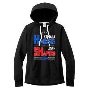 Kamala Harris Josh Shapiro 2024 Funny Harris Shapiro 24 Women's Fleece Hoodie