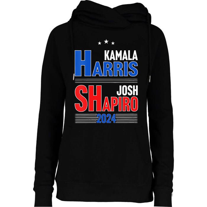 Kamala Harris Josh Shapiro 2024 Funny Harris Shapiro 24 Womens Funnel Neck Pullover Hood