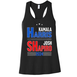 Kamala Harris Josh Shapiro 2024 Funny Harris Shapiro 24 Women's Racerback Tank