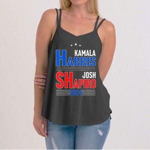 Kamala Harris Josh Shapiro 2024 Funny Harris Shapiro 24 Women's Strappy Tank