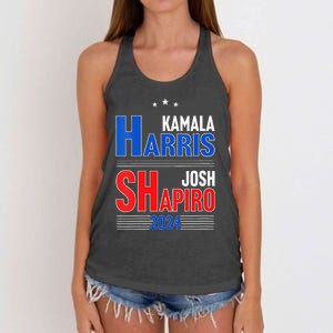 Kamala Harris Josh Shapiro 2024 Funny Harris Shapiro 24 Women's Knotted Racerback Tank