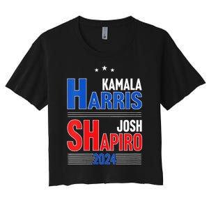 Kamala Harris Josh Shapiro 2024 Funny Harris Shapiro 24 Women's Crop Top Tee