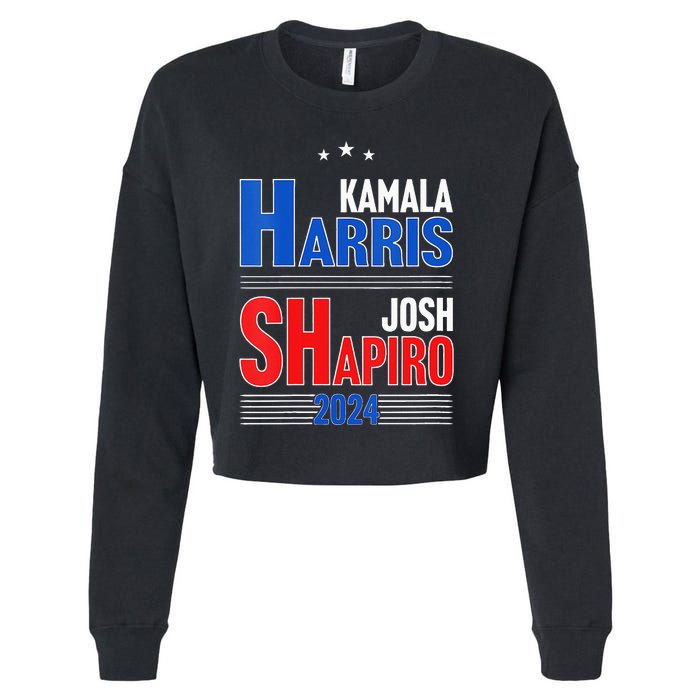 Kamala Harris Josh Shapiro 2024 Funny Harris Shapiro 24 Cropped Pullover Crew