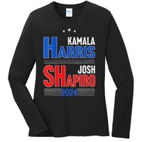 Kamala Harris Josh Shapiro 2024 Funny Harris Shapiro 24 Ladies Long Sleeve Shirt