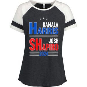 Kamala Harris Josh Shapiro 2024 Funny Harris Shapiro 24 Enza Ladies Jersey Colorblock Tee