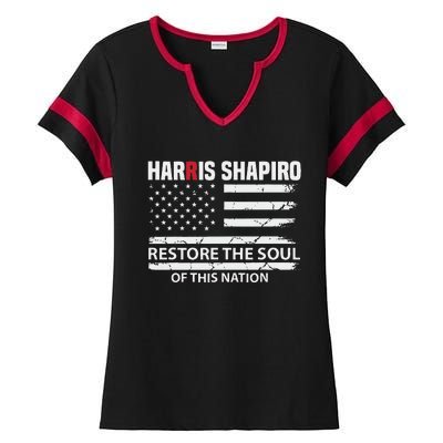 Kamala Harris Josh Shapiro Restore The Soul Of This Nation Ladies Halftime Notch Neck Tee