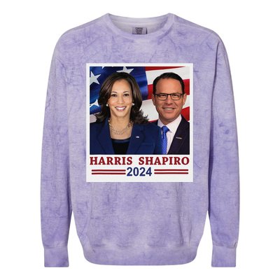 Kamala Harris Josh Shapiro 2024 President Campaign Vp Colorblast Crewneck Sweatshirt