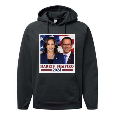 Kamala Harris Josh Shapiro 2024 President Campaign Vp Performance Fleece Hoodie