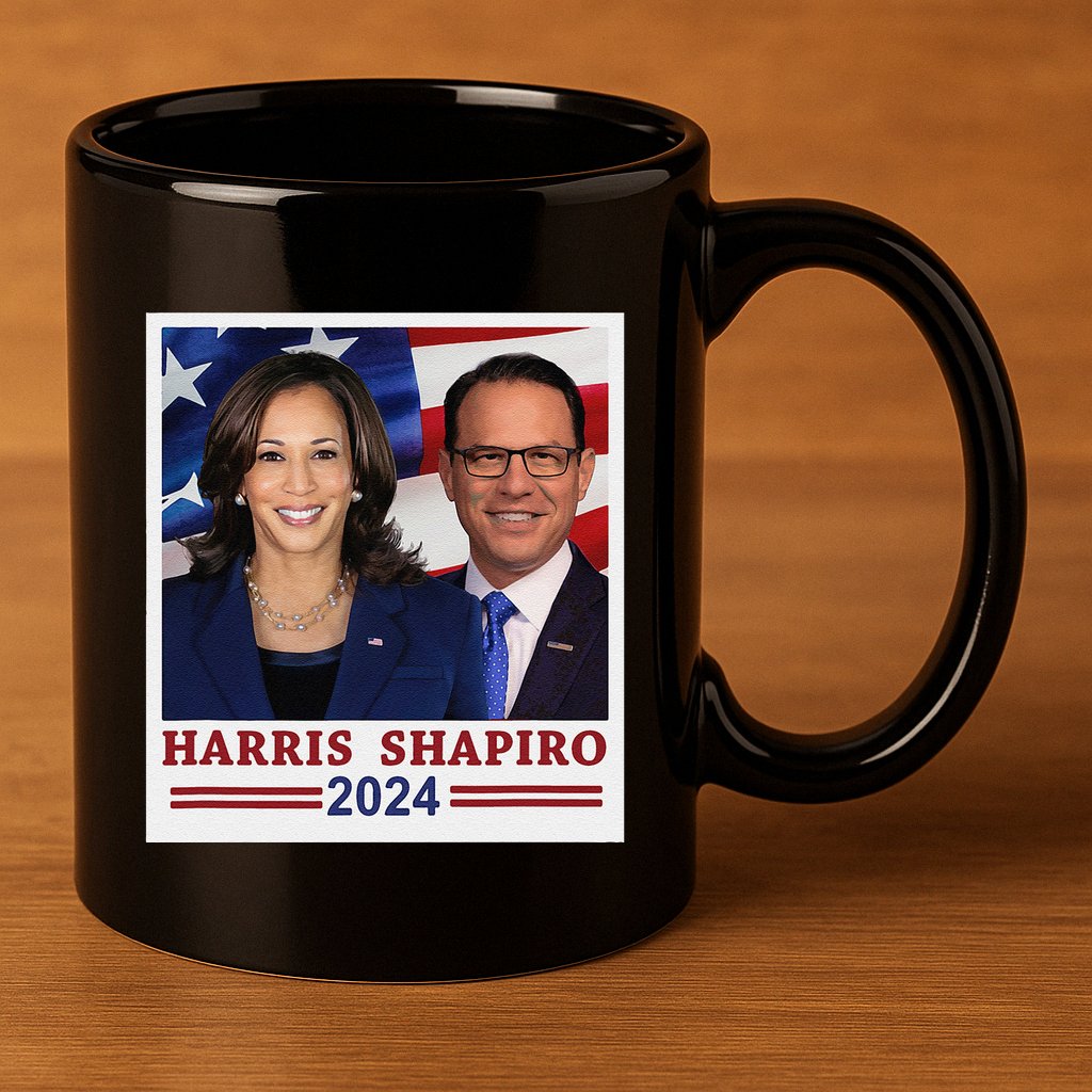 Kamala Harris Josh Shapiro 2024 President Campaign Vp 11oz C Handle Ceramic Mug