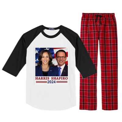 Kamala Harris Josh Shapiro 2024 President Campaign Vp Raglan Sleeve Pajama Set