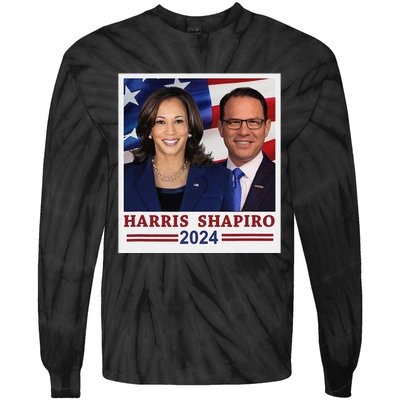 Kamala Harris Josh Shapiro 2024 President Campaign Vp Tie-Dye Long Sleeve Shirt