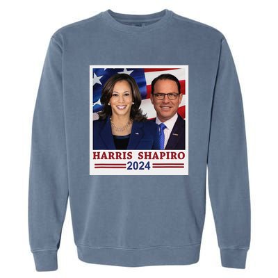 Kamala Harris Josh Shapiro 2024 President Campaign Vp Garment-Dyed Sweatshirt