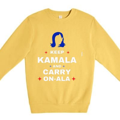 Kamala Harris Keep Kamala And Carry Onala Democrat Liberal Premium Crewneck Sweatshirt