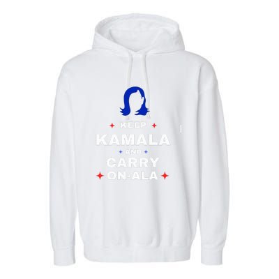 Kamala Harris Keep Kamala And Carry Onala Democrat Liberal Garment-Dyed Fleece Hoodie