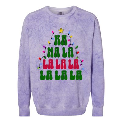 Kamala Harris Ka Ma La La La Christmas Tree Xmas Carol Colorblast Crewneck Sweatshirt