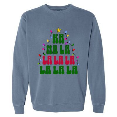 Kamala Harris Ka Ma La La La Christmas Tree Xmas Carol Garment-Dyed Sweatshirt