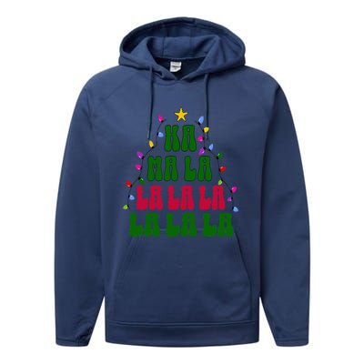 Kamala Harris Ka Ma La La La Christmas Tree Xmas Carol Performance Fleece Hoodie