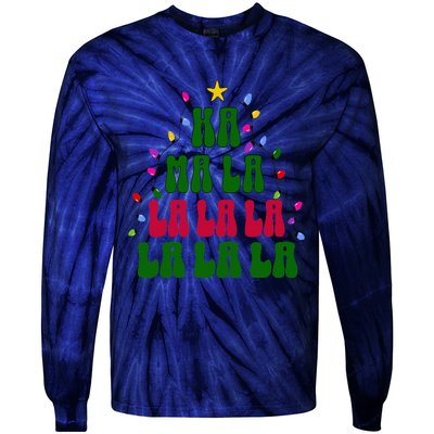 Kamala Harris Ka Ma La La La Christmas Tree Xmas Carol Tie-Dye Long Sleeve Shirt