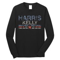 Kamala Harris Kelly 2024 Retro Grunge Harris Kelly 2024 Long Sleeve Shirt