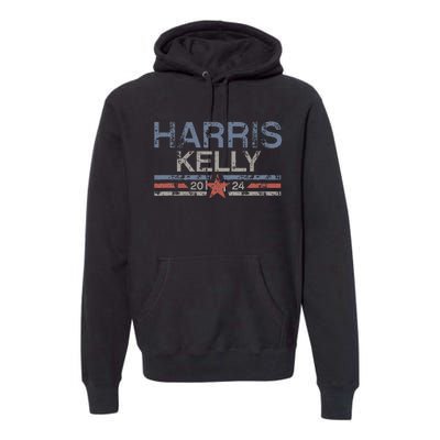 Kamala Harris Kelly 2024 Retro Grunge Harris Kelly 2024 Premium Hoodie